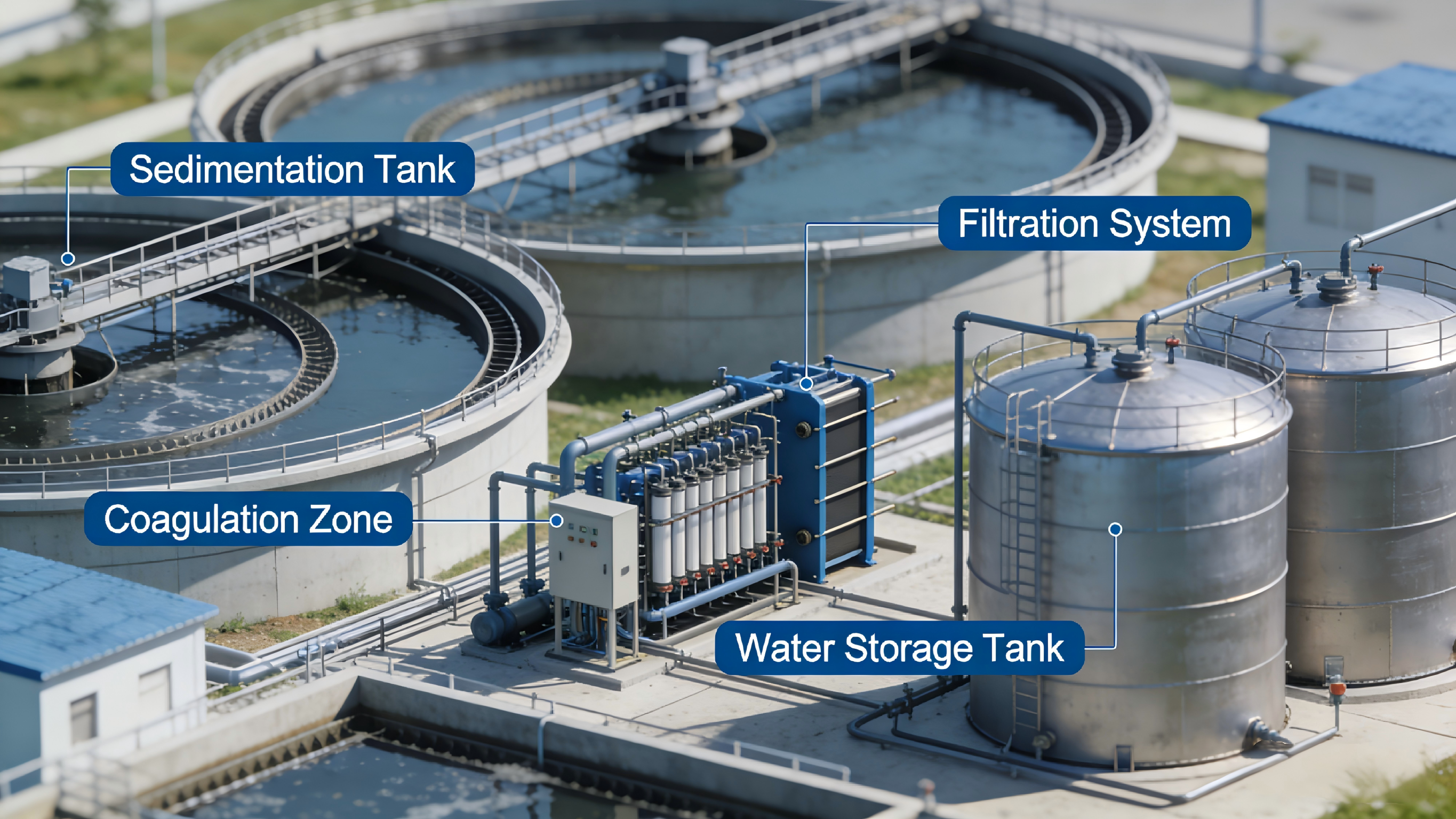 Municipal water plant drinking water testing, online ozone measurement